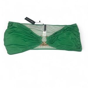 PrettyLittleThing Green Bandeau Bikini Top